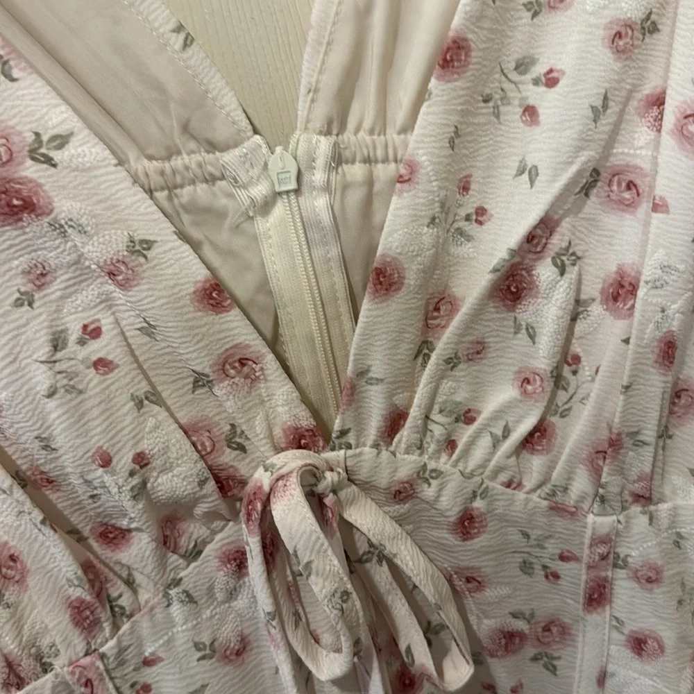 Cider NWT floral knotted corset dress, large - Picture 4 of 9
